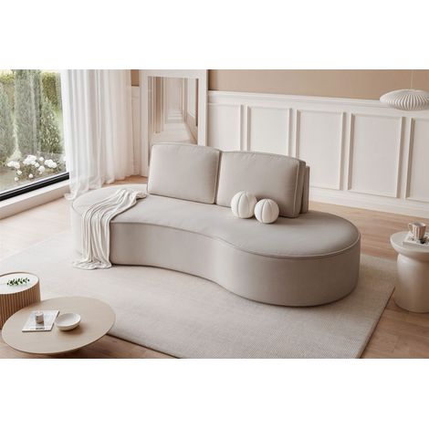 Sofa Designersofa ARLET 3-Sitzer in Stoff Riviera Hellbeige (1/5)