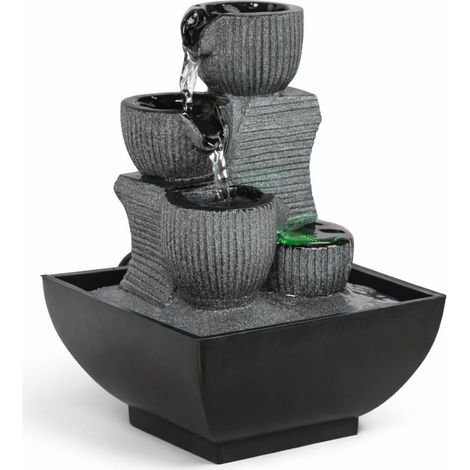 Fontaine Kini Cascade Zen Relaxante Lumière LED Coloré Décoration Salon Chambre Bureau Moderne Idéal Méditation Détente Table 18 cm (1/5)