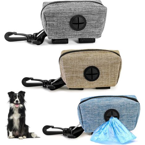 3-teiliger Hundekotbeutelhalter, Hundekotbeutelspender. Bietet Platz für 2-3 kleine Rollen Hundekotbeutel. Auch für Schlüsselanhänger, Leckerlis