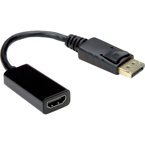 Câble adaptateur Value DisplayPort / HDMI Fiche mâle DisplayPort, Prise femelle HDMI-A 0.15 m noir 12.99.3138 Câble DisplayPort Y155762 (1/4)