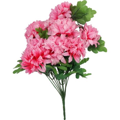 Strauß künstlicher rosa Chrysanthemen – Dekoration für Allerheiligen, 40 cm (1/2)