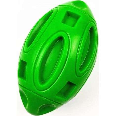 Pelota masticable de goma con sonido para cachorros, juguete para mascotas prácticamente indestructible y duradero para razas medianas y grandes (verde). (1/5)