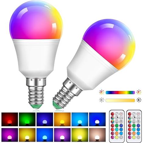 G45 5W Dimmable LED Edison Bulbs with Remote Control E14 Screw Cap RGB Warm White Ideal for Daily Lighting and Ambient Lighting (1/5)