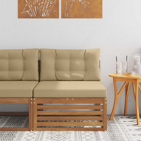 Outdoor Mittelsofa Massivholz Akazie Natur