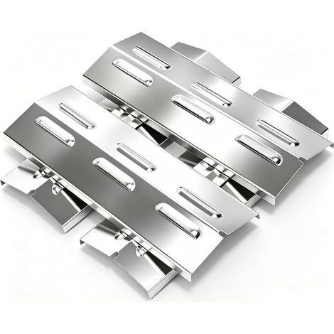 Universal Stainless Steel Burner Covers for Chicago 3, Boston Pro 3K, Boston 6 Kr Turbo, 3561, Brahma 4.0 36.5 x 12 cm (Pack of 4) (1/5)