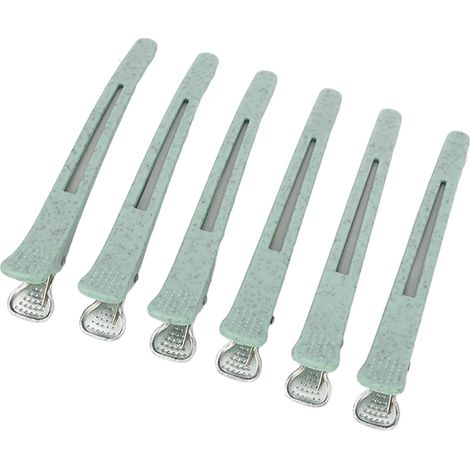6 Pinces à cheveux Bec de Canard, Clips de Coiffure Professionnels Portables pour Coiffure, Séparation des Mèches pour Femmes et Filles, Vert (1/5)