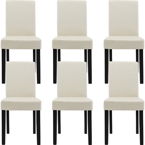 Set Hamburg di 6 Sedie Imbottite da Sala - Colore Crema/Avorio [en.casa] (1/5)