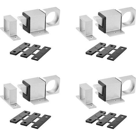Set mit 4 automatischen Sicherheitstürschlössern aus Aluminiumlegierung für Fenstertüren, silberfarben (1/3)