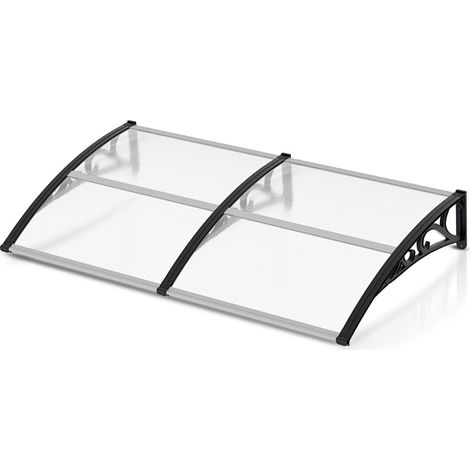 TolleTour Pensilina per porta 200×100 cm – Pensilina ad arco con tetto in policarbonato e staffe ABS robuste