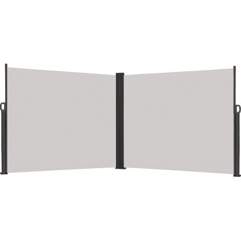 Store Latéral - 200 x 600 cm - Brise-vue extensible - Protection UV - Store Latéral avec poignée Opaque, gris clair NAIZY