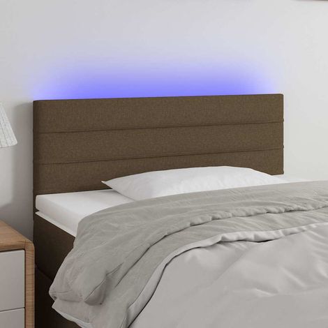 Tête de lit à LED marron foncé en tissu 80 x 5 x 78/88 cm - PANGIVO (1/5)