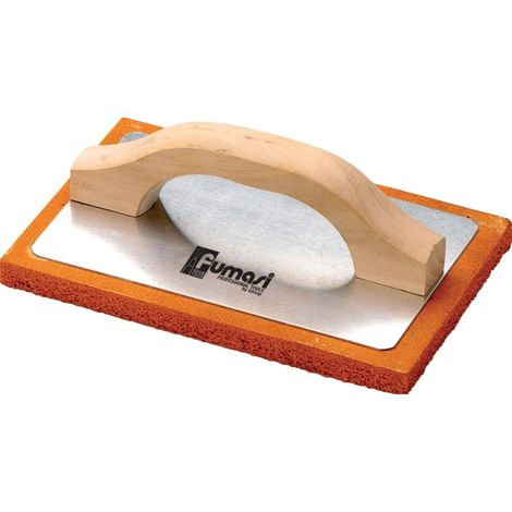 Frattone in gommaspugna - manico in legno - Colore: Arancione (1/2)