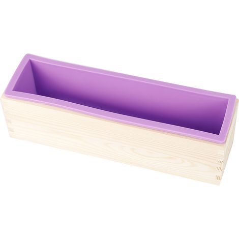 Moule à savon rectangulaire en silicone 900ml, outil DIY pour gâteau, glace, chocolat (Violet) (1/5)