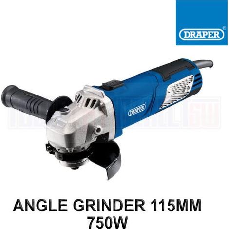 Draper 115mm (4.5-inch) Angle Grinder with 750W Power - Model 56480 (1/3)