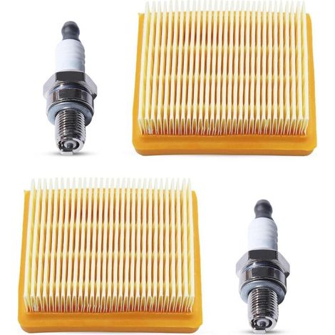 2 Pièces Filtres à Air pour STIHL FS89 FS91 FS111 FS131 FS311 HT102 HT103 HT132 HT133 KM91 KM111 KM131 FC91 FC111 BT131 FR131, Filtres à Air avec Bougies d'allumage (1/4)