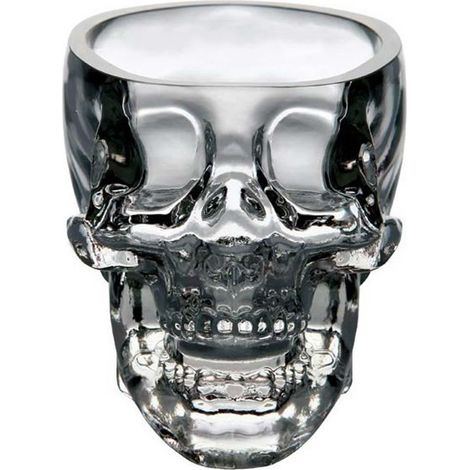 Dekorative Totenkopf-Glasfigur – Einzigartige Kreation aus Klarglas – 73 ml – 7,4 cm – Ideales Weihnachtsgeschenk (1/3)