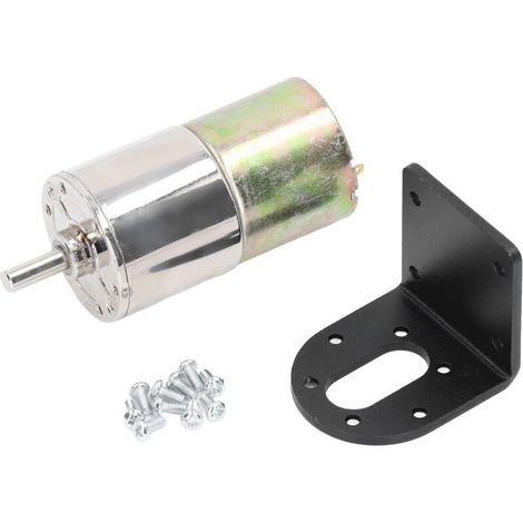 12V 10W Micro DC Gear Motor with Bracket, Self-Locking Aluminum Alloy 0-150 RPM for Industrial Use (1/5)