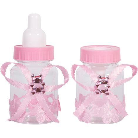 50 Sachets de Chocolats en Forme de Bouteille Bonbon pour Faveurs de Fête Baby Shower Décorations Cadeaux (Rose) (1/5)