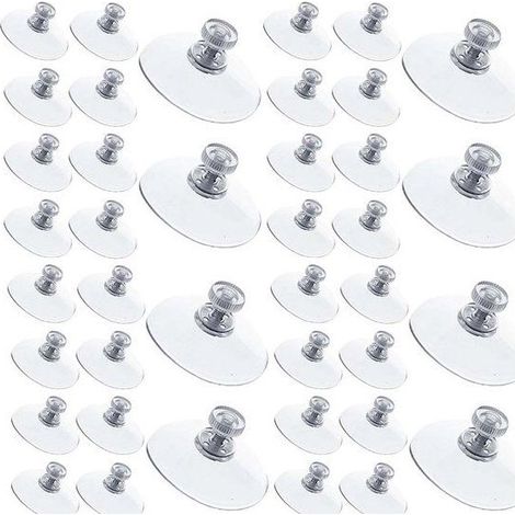 40pcs ventouse à vis transparente 40mm diamètre (1/4)