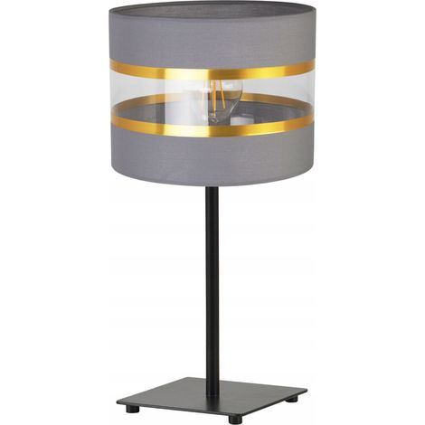 LÁMPARA DE MESA DE NOCHE, ELEGANTE PANTALLA DORADA, 20 CM