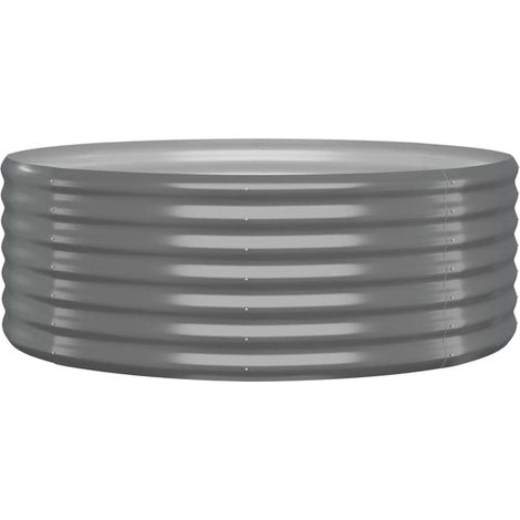Vassoio per fioriera aiuola rialzata piante fiori terrazza giardino giardino acciaio verniciato a polvere 100 x 100 x 36 cm grigio 020039568