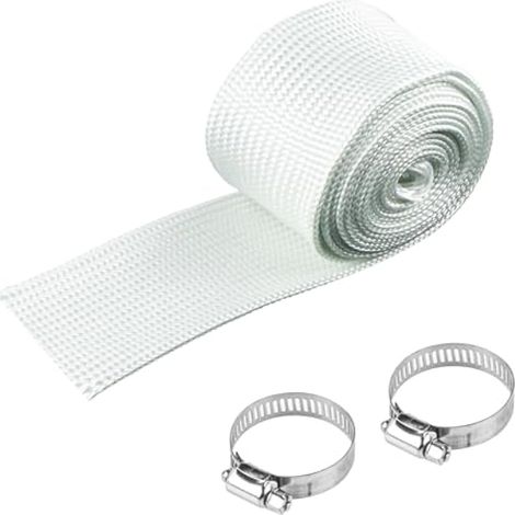 Ruban isolant thermique pour échappement de 150 cm, ruban en fibre de verre de 25 mm avec 2 clips pour générateurs, chauffages d'air, motos et voitures (1/3)