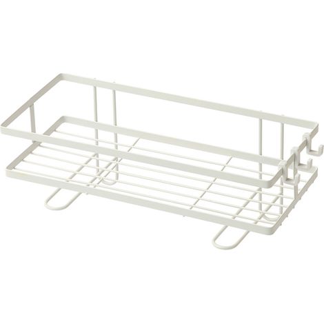 Étagère de rangement démontable pour toilette et salle de bain, structure double étage couleur blanc (1/5)