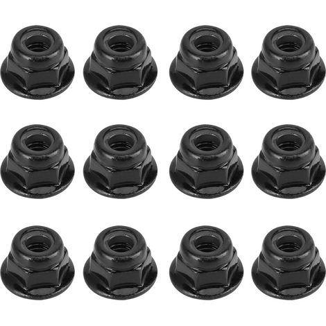 12 écrous de blocage antidérapants de 4 mm pour pneus Axial Traxxas TRX4 TRX6 SCX10 1/10 RC Model Car (noir)