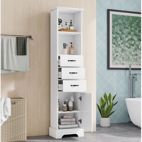 Meuble salle bain colonne 38 x 26 x 172,5 cm blanc OKMYHOME (1/5)