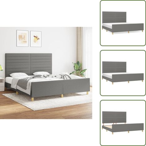 The Living Store Bettgestell ohne Matratze Dunkelgrau 180x200 cm Stoff - Bettsofa - Doppelbett - Boxspringbetten - Lattenrost - Holzrahmen