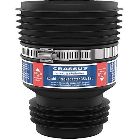 Adaptateur enfichable CSA 125 plage serrage 150-168 x 117-127mm TPE, T-max: +140°C