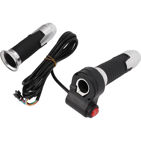 Paar gedrehte Gasgriffe für Lenker, Zubehör für 12V-99V Elektrofahrzeuge (ohne Dreiganganzeige), Silber (1/5)
