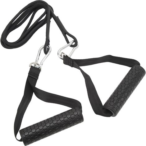 Corde de traction pour triceps, accessoire pour machine à câbles de musculation, sangle longue pour triceps avec 2 poignées pour des entraînements variés. (1/5)