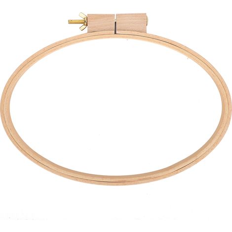 Cadre ovale horizontal large en bois pour broderie, cercle à broder artisanal de bureau, fournitures DIY point de croix (1/5)