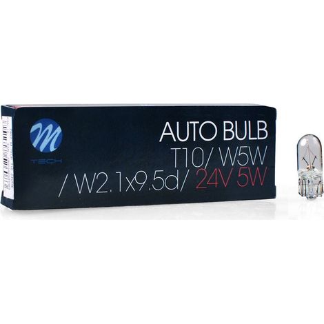 AMPOULES HALOGENES T10 W5W 24V 5W (BOITE DE 10) MTECH