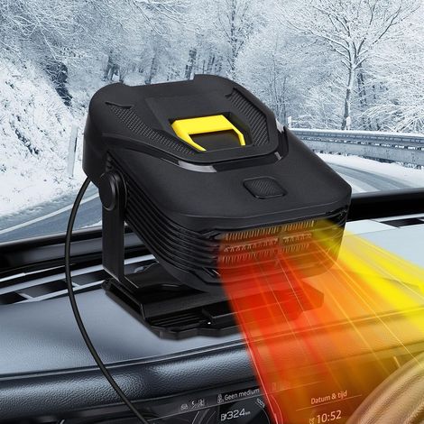 Chauffage de Voiture Portable 12V Chauffe Voiture avec Rotation à 360°, Dégivrage de Voiture et Désembuage de Pare Brise 2 en 1 Chauffage/Refroidissement Ventilateur pour Tous Les véhicules (1/5)