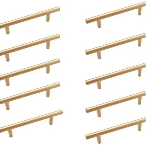 Lot De 10 Poignée D'armoire De Cuisine Poignée De Placard En Or 128 Mm Poignée De Porte De Cuisine En Laiton Tiroir Poignées Poignée Meuble (1/4)