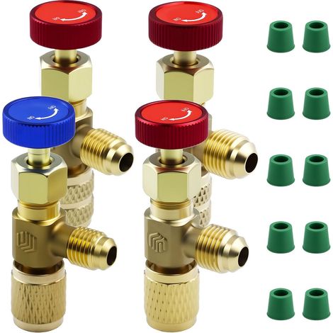 Lot de 4 soupapes de sécurité pour liquide de refroidissement, valve de régulation du débit en laiton, raccord rapide pour adaptateur de connexion, pièces de rechange et accessoires (1/5)