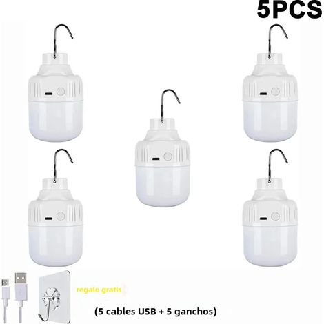 Lampe LED extérieure rechargeable USB (80 W, lot de 5) avec crochet (1/5)