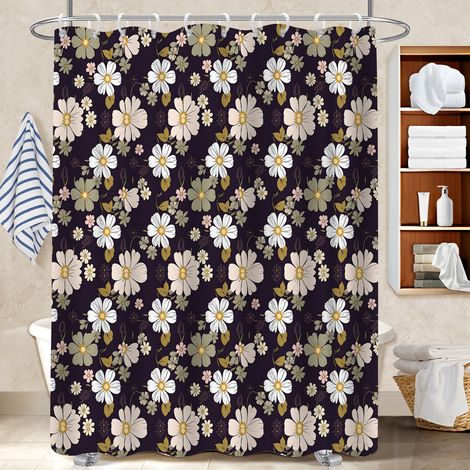 Rideau douche polyester 180x180 poids lesté rideau séchage rapide pour votre chalet à la montagne (1/5)