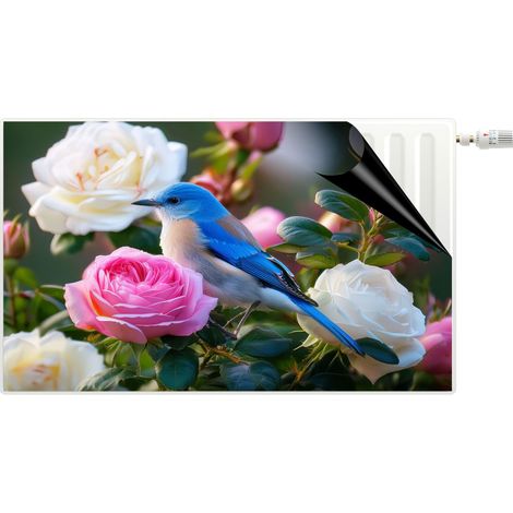 Cache-radiateur décoratif, tapis magnétique à ressort, oiseau coloré (1/5)