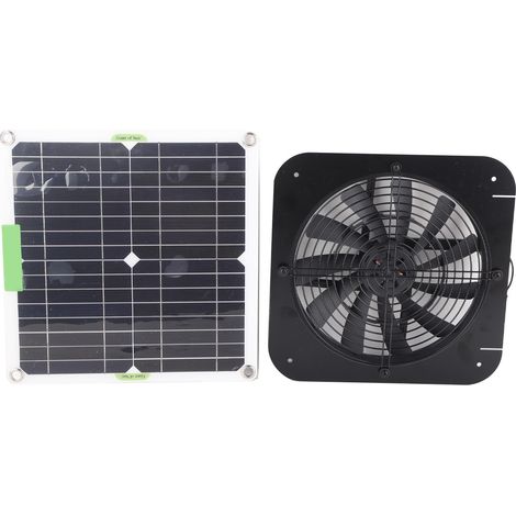 Ventilateur d'extraction solaire 100 W 18 V, 34 cm (13,5 pouces), pour grenier, niche, poulailler, camping-car ou serre.