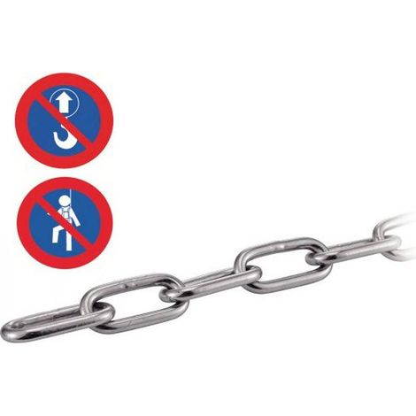 25M Chaines à Maillons Longs 8 mm - TYPE DIN 763 - UNI 2948 - Inox A4 - D-Work