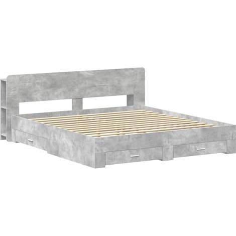 Maison Exclusive - Telaio del letto con storage Grigio Cemento 200 x 200 cm (1/5)