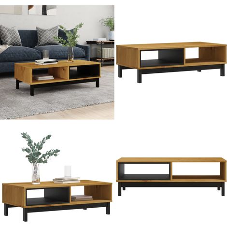 Table basse FLAM 100x50x32,5 cm bois de pin massif - Table Basse - Meuble Salon - Table D'appoint - Table En Bois - Table Design - Home & Living (1/5)