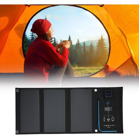 Tragbares 5V 21W DC Solarladegerät für Mobiltelefone, mit faltbarer Ladetasche für den Außeneinsatz. (1/5)