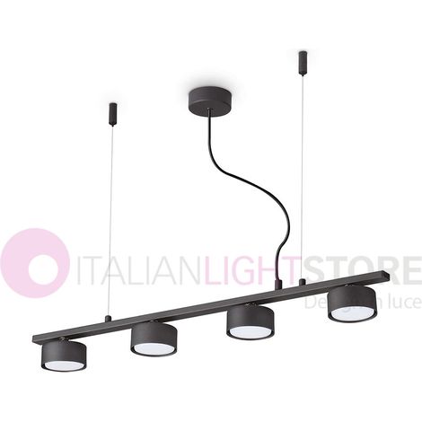 Sospensione Industrial-Minimal Minor Metallo Nero 4 Luci Gx53 9W 3000K (1/3)