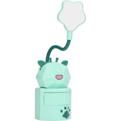 Lampe de chevet LED 5V 3W. col de cygne. chargement USB. figurine de cerf pour table YC-5802. verte (1/5)