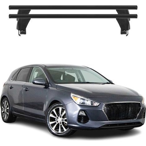 OMAC Dachträger Querträger Alu für Hyundai Elantra GT VI 2017-2020 – Abschließbar – T-Nut – City-Crash-getestet – Max. 50 kg Schwarz (1/5)