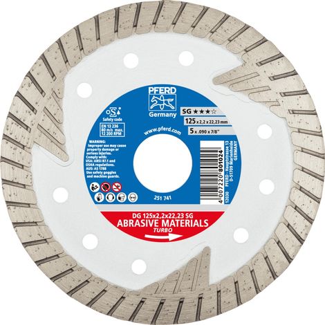 PFERD TOOLS Diamant-Trennscheibe DG 125x2,2x22,23 mm SG z. Trennen v. Stein/Beton,hohe Schnittqualität (1/2)